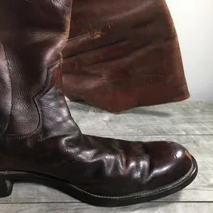 Vintage WWII WW2 Era Russet Leather Mens Motorcycle Biker Riding Boots Size 9.5 Vintage WWII WW2 Era Russet Leather Mens Motorcycle Biker  main image 4